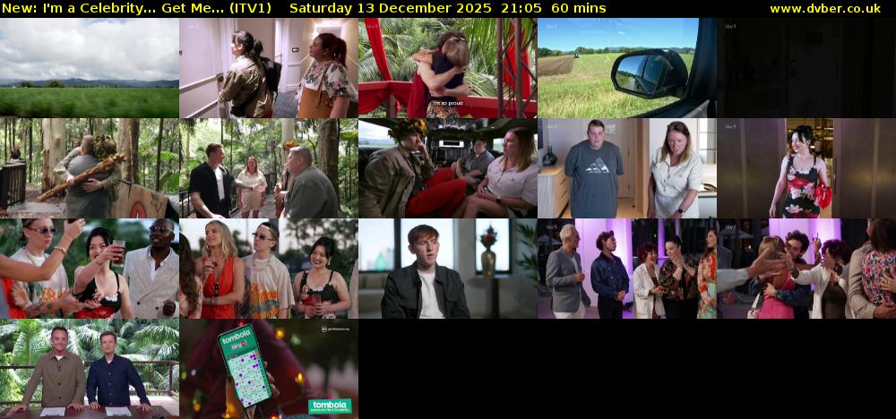 I'm A Celebrity... Get Me... (ITV1) Saturday 13 December 2025 21:05 - 22:05
