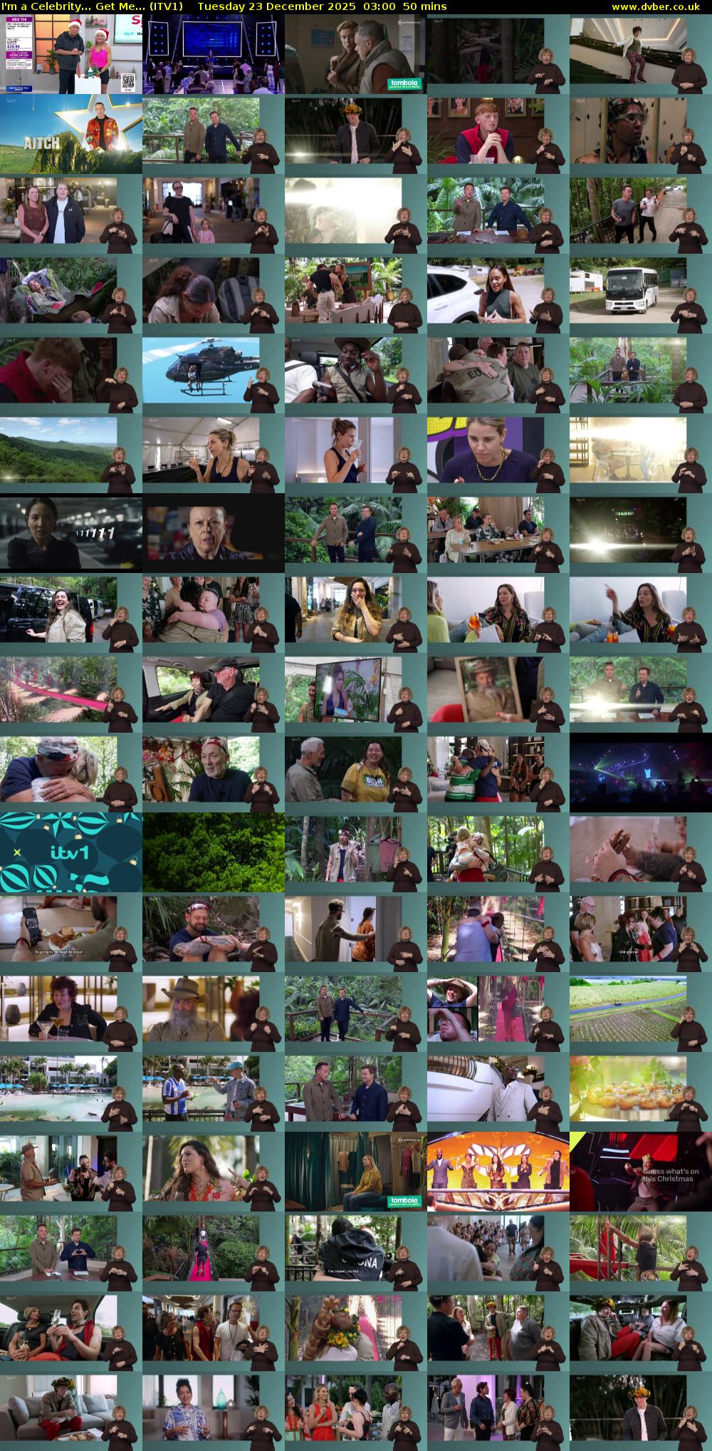 I'm A Celebrity... Get Me... (ITV1) Tuesday 23 December 2025 03:00 - 03:50