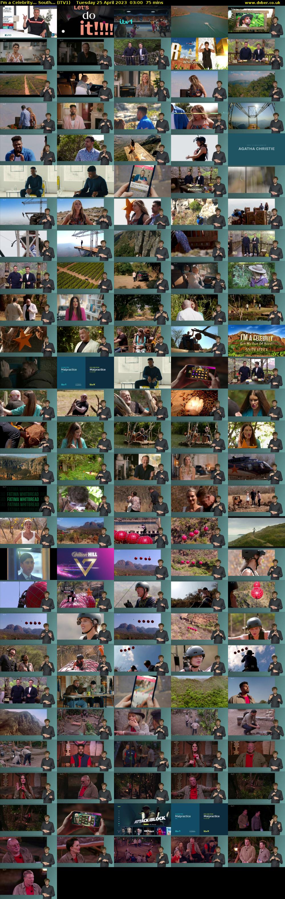 I'm a Celebrity... South... (ITV1) Tuesday 25 April 2023 03:00 - 04:15