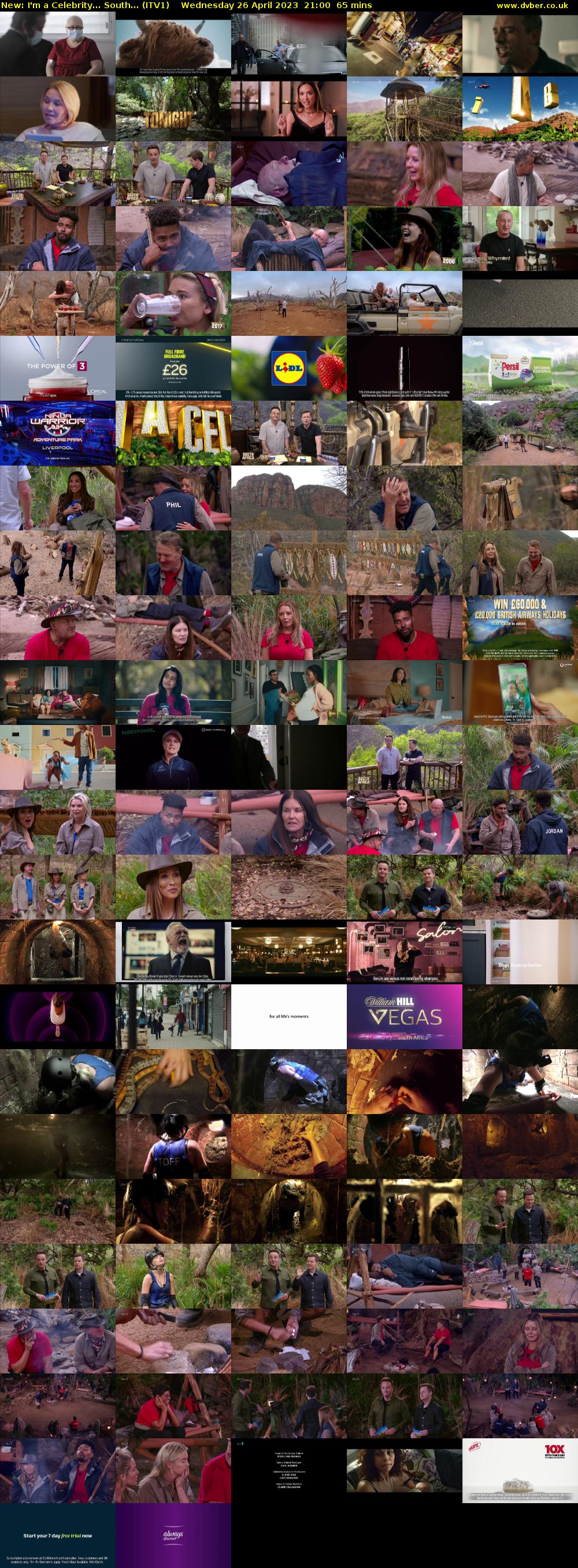 I'm a Celebrity... South... (ITV1) Wednesday 26 April 2023 21:00 - 22:05