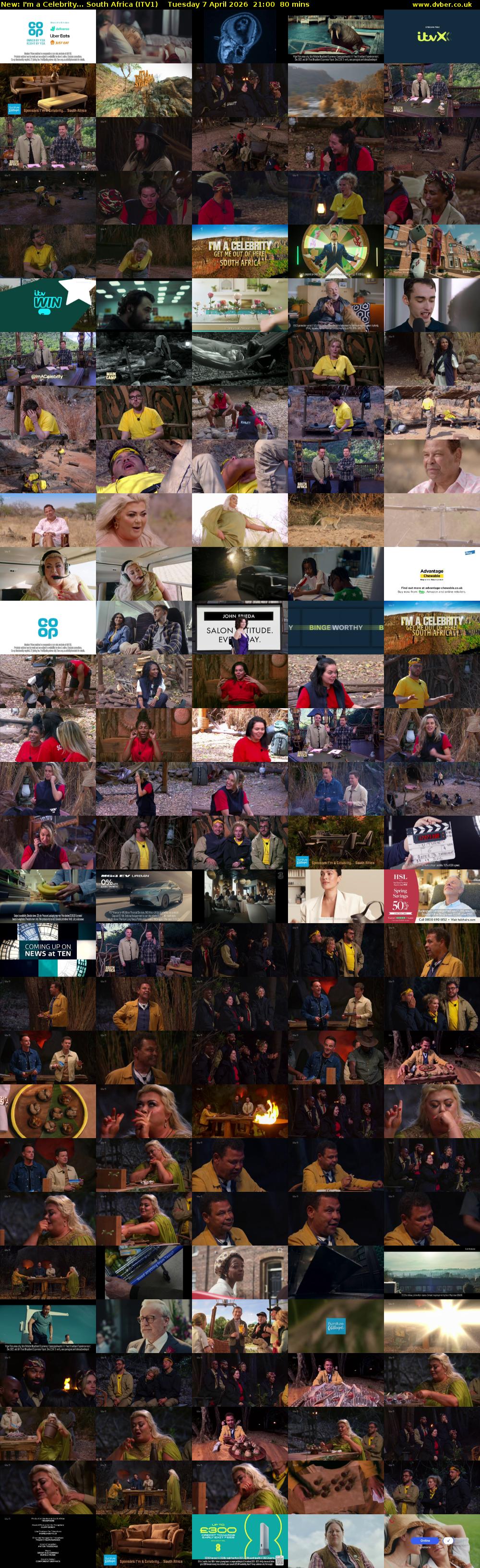 I'm a Celebrity... South Africa (ITV1) Tuesday 7 April 2026 21:00 - 22:20