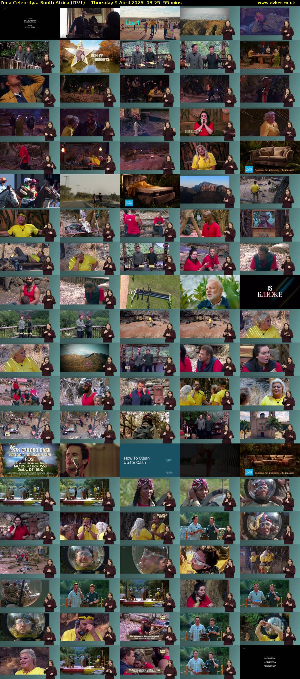 I'm a Celebrity... South Africa (ITV1) Thursday 9 April 2026 03:25 - 04:20