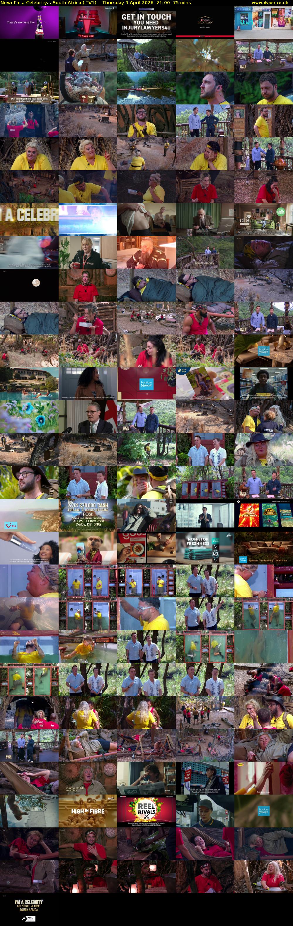 I'm a Celebrity... South Africa (ITV1) Thursday 9 April 2026 21:00 - 22:15
