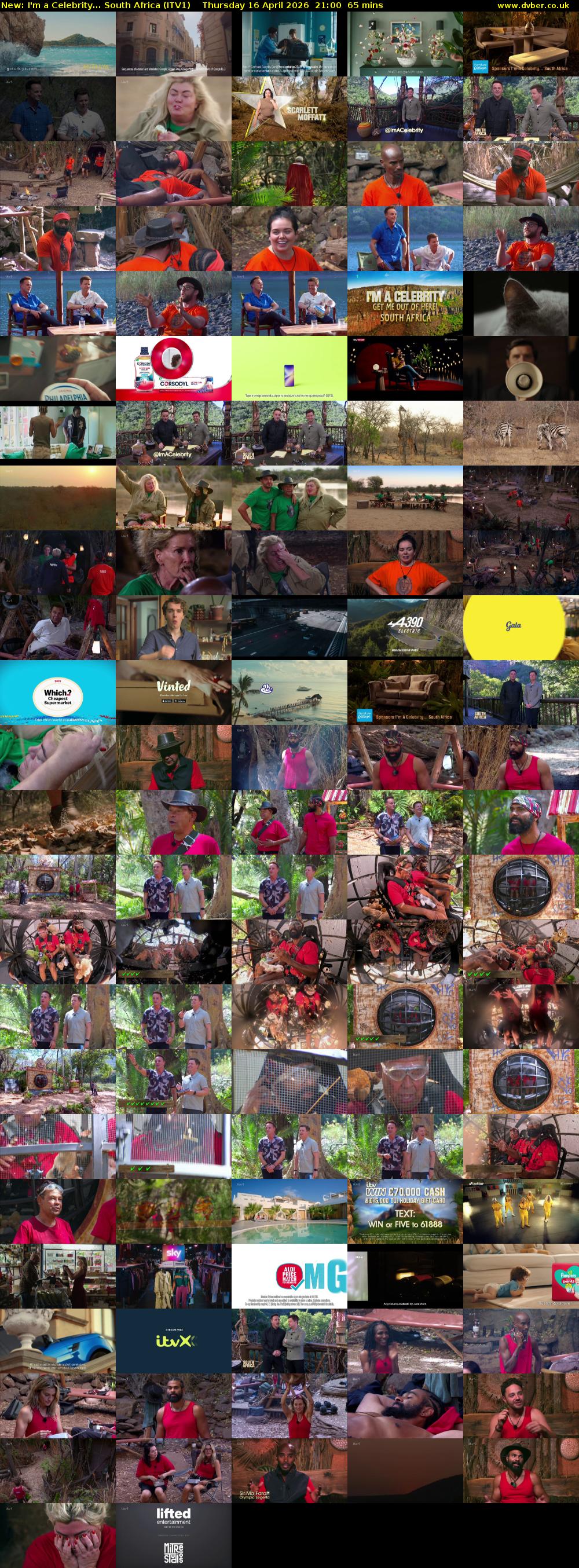 I'm a Celebrity... South Africa (ITV1) Thursday 16 April 2026 21:00 - 22:05
