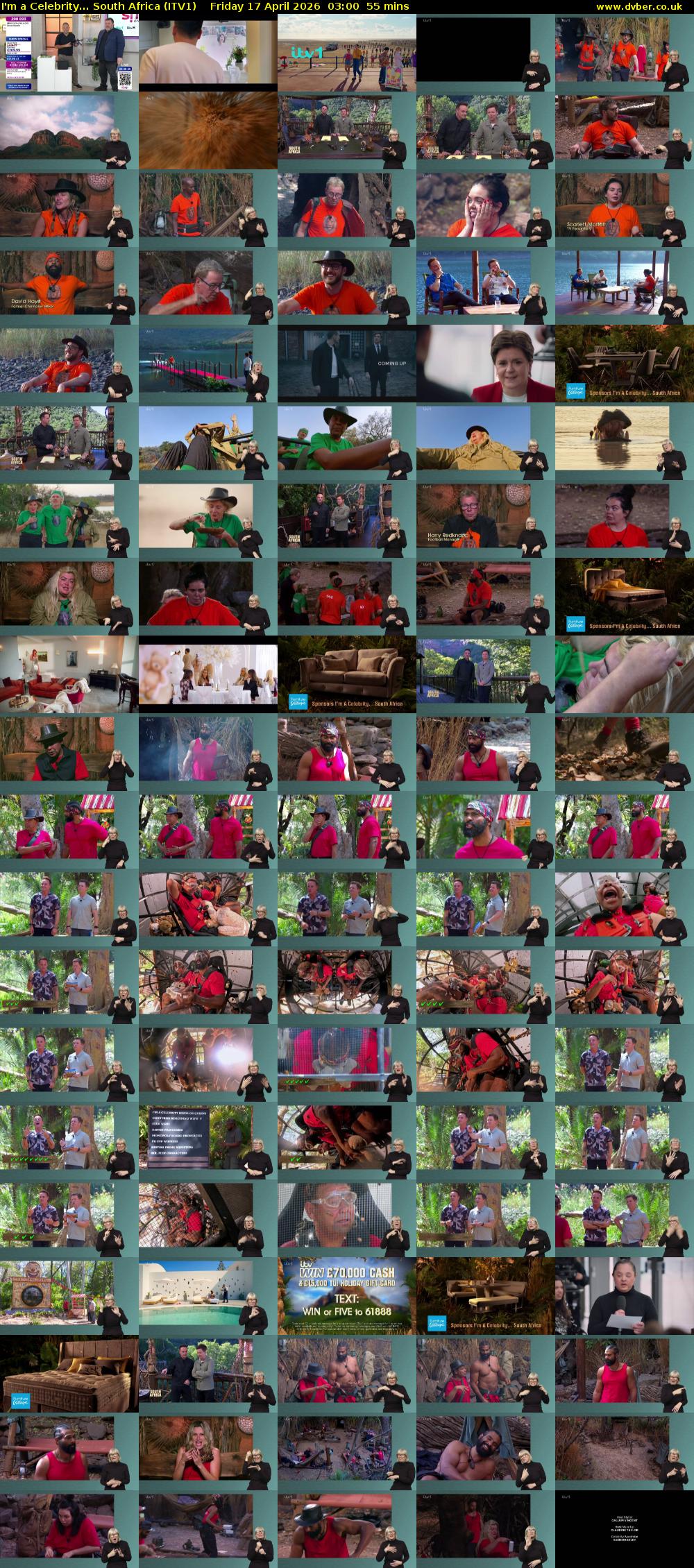 I'm a Celebrity... South Africa (ITV1) Friday 17 April 2026 03:00 - 03:55