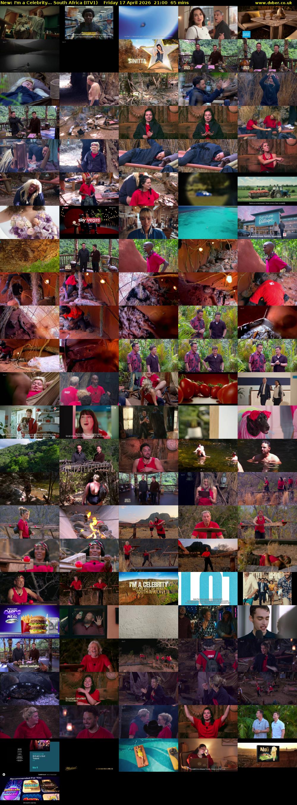 I'm a Celebrity... South Africa (ITV1) Friday 17 April 2026 21:00 - 22:05