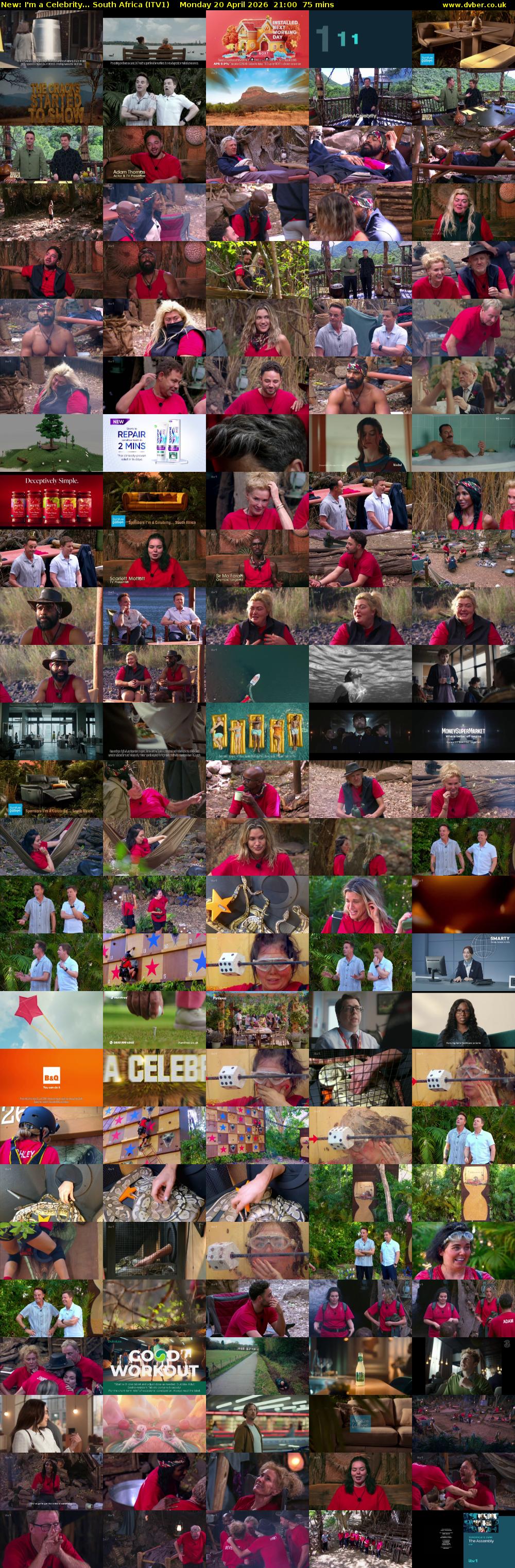 I'm a Celebrity... South Africa (ITV1) Monday 20 April 2026 21:00 - 22:15