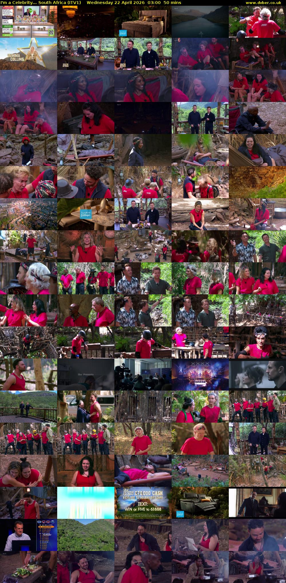 I'm a Celebrity... South Africa (ITV1) Wednesday 22 April 2026 03:00 - 03:50