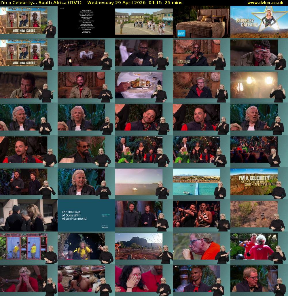 I'm a Celebrity... South Africa (ITV1) Wednesday 29 April 2026 04:15 - 04:40