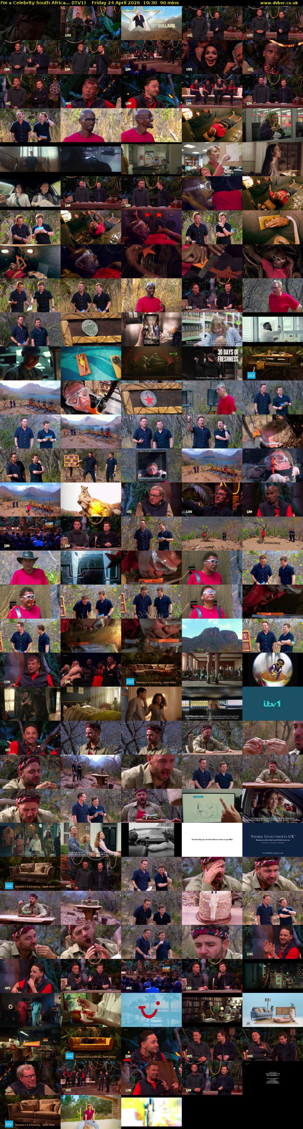 I'm a Celebrity South Africa... (ITV1) Friday 24 April 2026 19:30 - 21:00