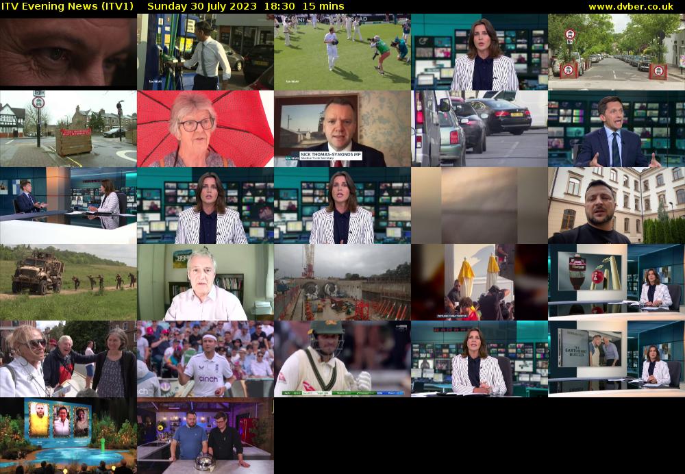 ITV Evening News (ITV1) Sunday 30 July 2023 18:30 - 18:45
