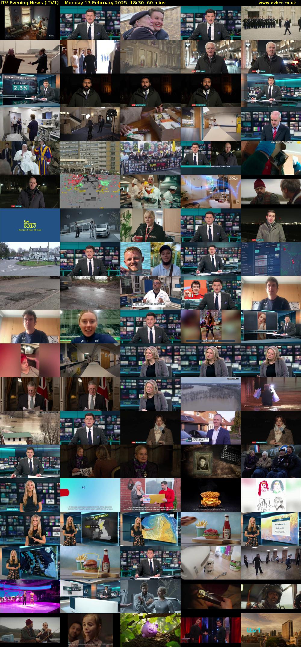 ITV Evening News (ITV1) Monday 17 February 2025 18:30 - 19:30
