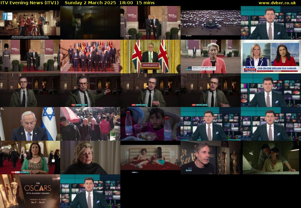 ITV Evening News (ITV1) Sunday 2 March 2025 18:00 - 18:15