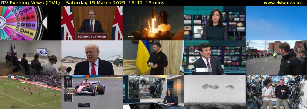 ITV Evening News (ITV1) Saturday 15 March 2025 16:40 - 16:55