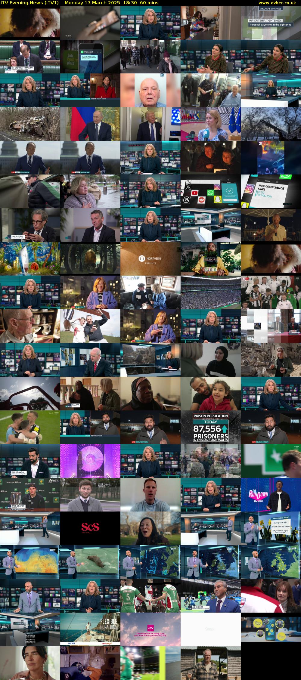 ITV Evening News (ITV1) Monday 17 March 2025 18:30 - 19:30