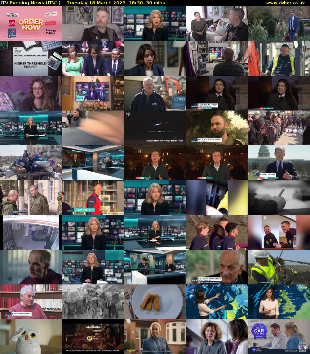 ITV Evening News (ITV1) Tuesday 18 March 2025 18:30 - 19:00