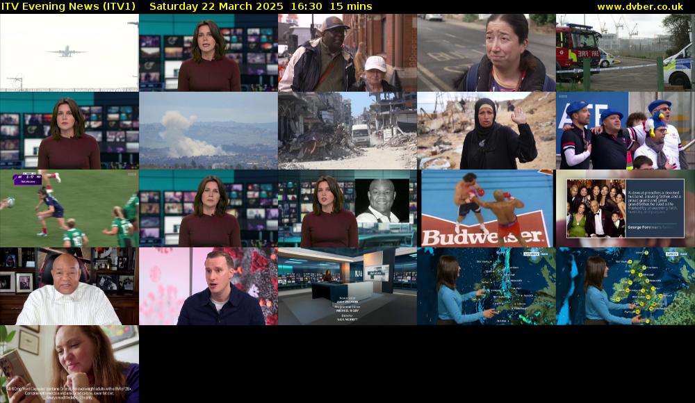 ITV Evening News (ITV1) Saturday 22 March 2025 16:30 - 16:45