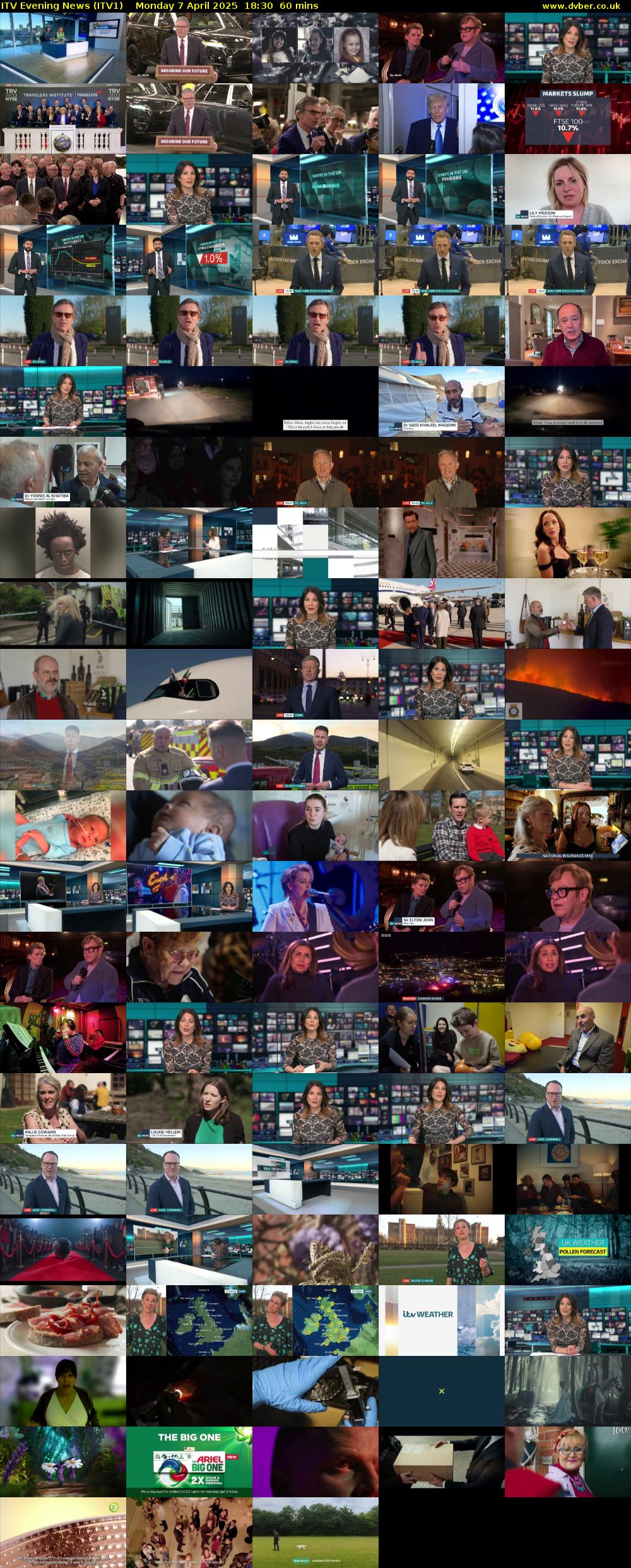 ITV Evening News (ITV1) Monday 7 April 2025 18:30 - 19:30