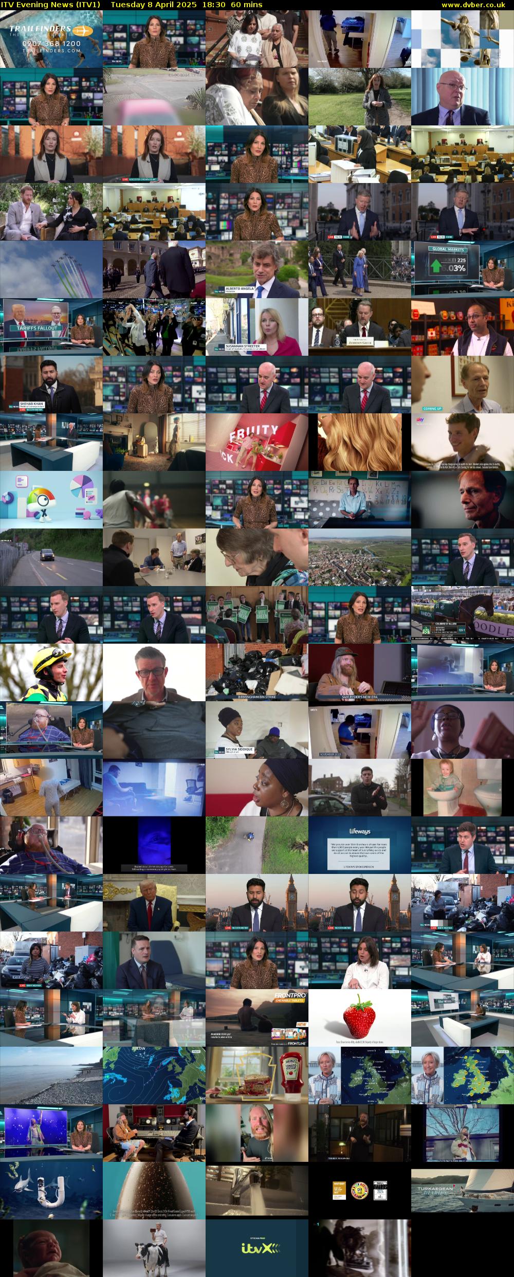 ITV Evening News (ITV1) Tuesday 8 April 2025 18:30 - 19:30