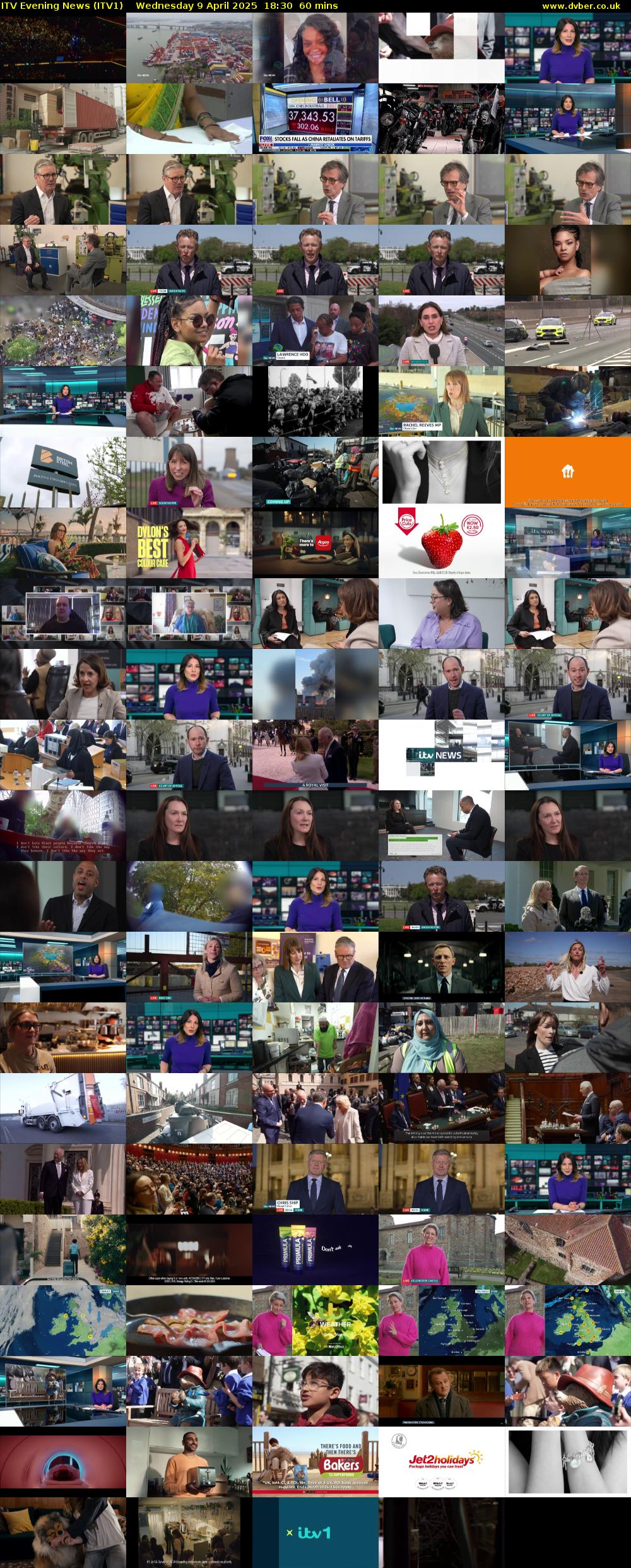 ITV Evening News (ITV1) Wednesday 9 April 2025 18:30 - 19:30