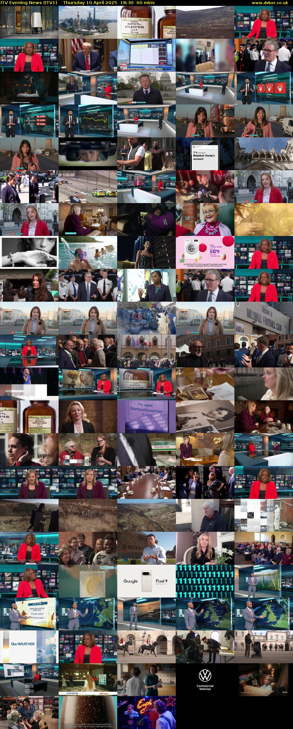 ITV Evening News (ITV1) Thursday 10 April 2025 18:30 - 19:30