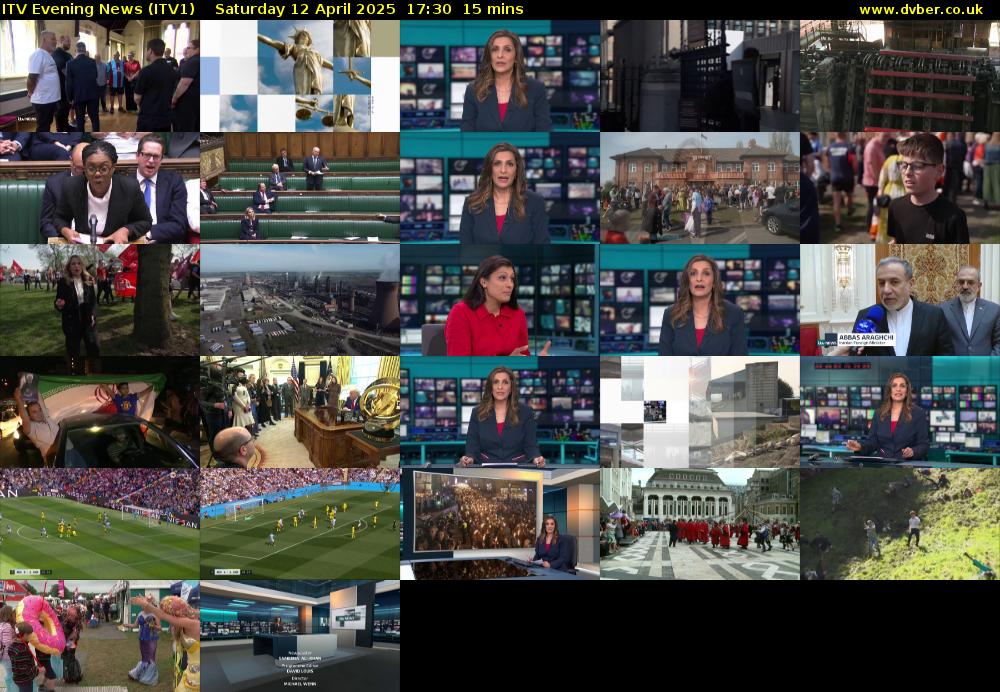 ITV Evening News (ITV1) Saturday 12 April 2025 17:30 - 17:45