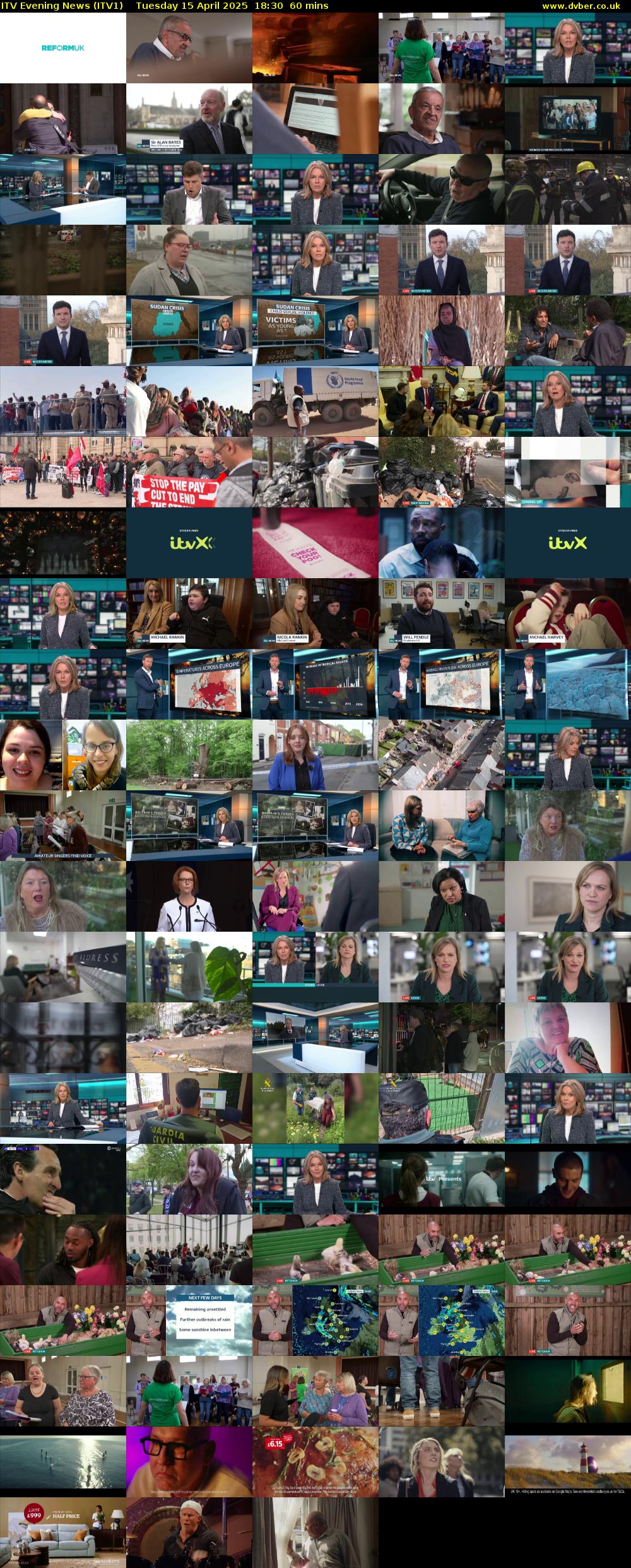 ITV Evening News (ITV1) Tuesday 15 April 2025 18:30 - 19:30