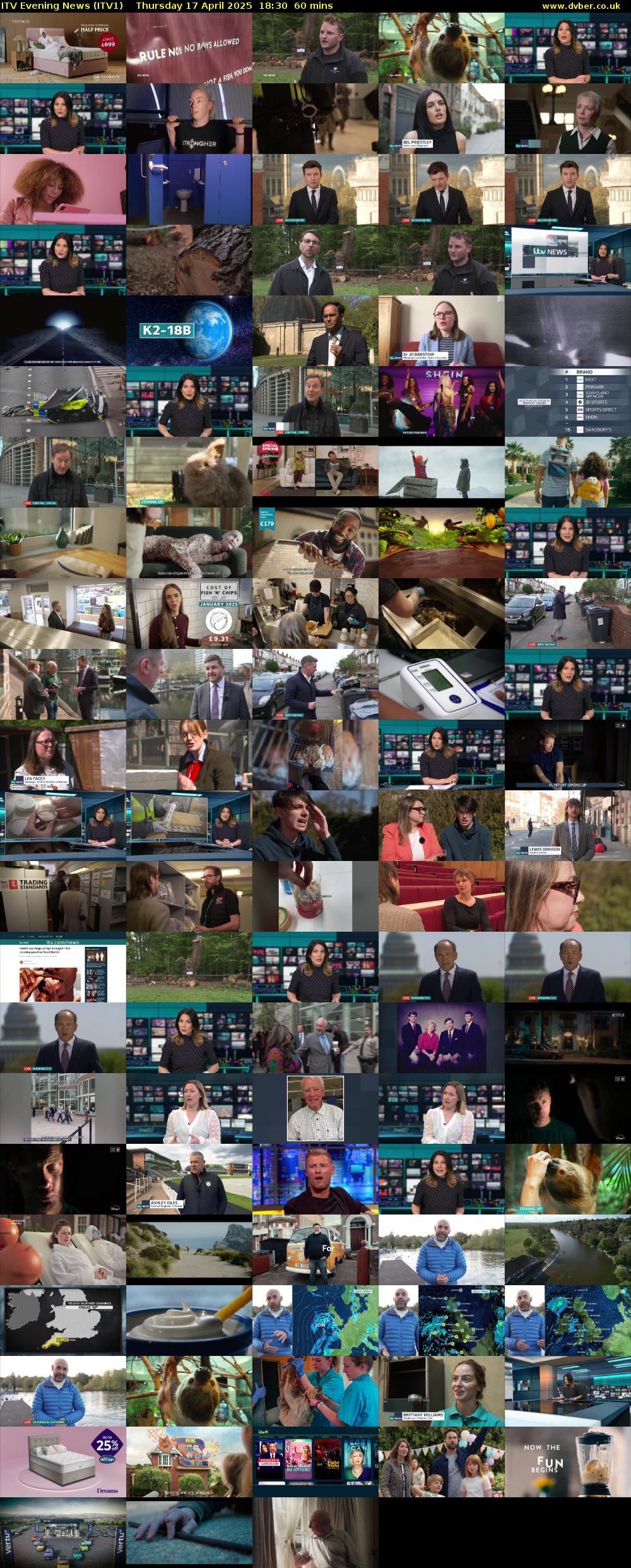 ITV Evening News (ITV1) Thursday 17 April 2025 18:30 - 19:30