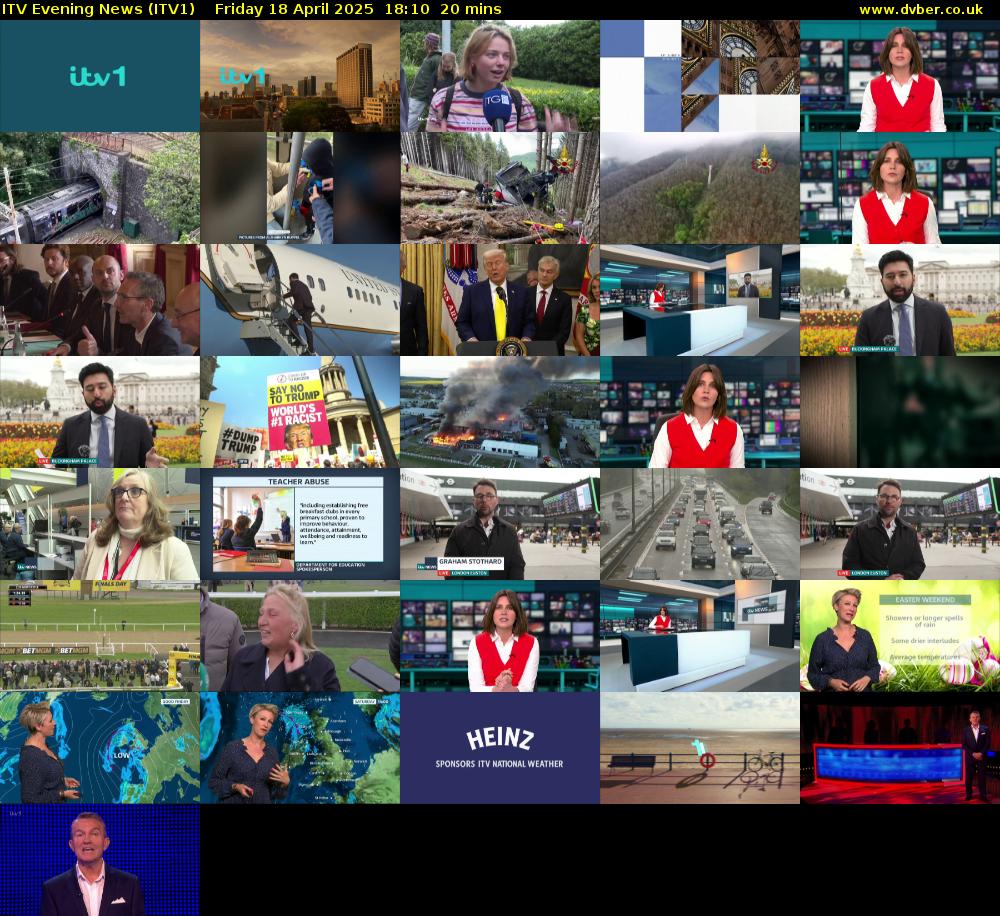 ITV Evening News (ITV1) Friday 18 April 2025 18:10 - 18:30