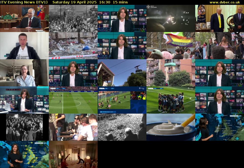 ITV Evening News (ITV1) Saturday 19 April 2025 16:30 - 16:45
