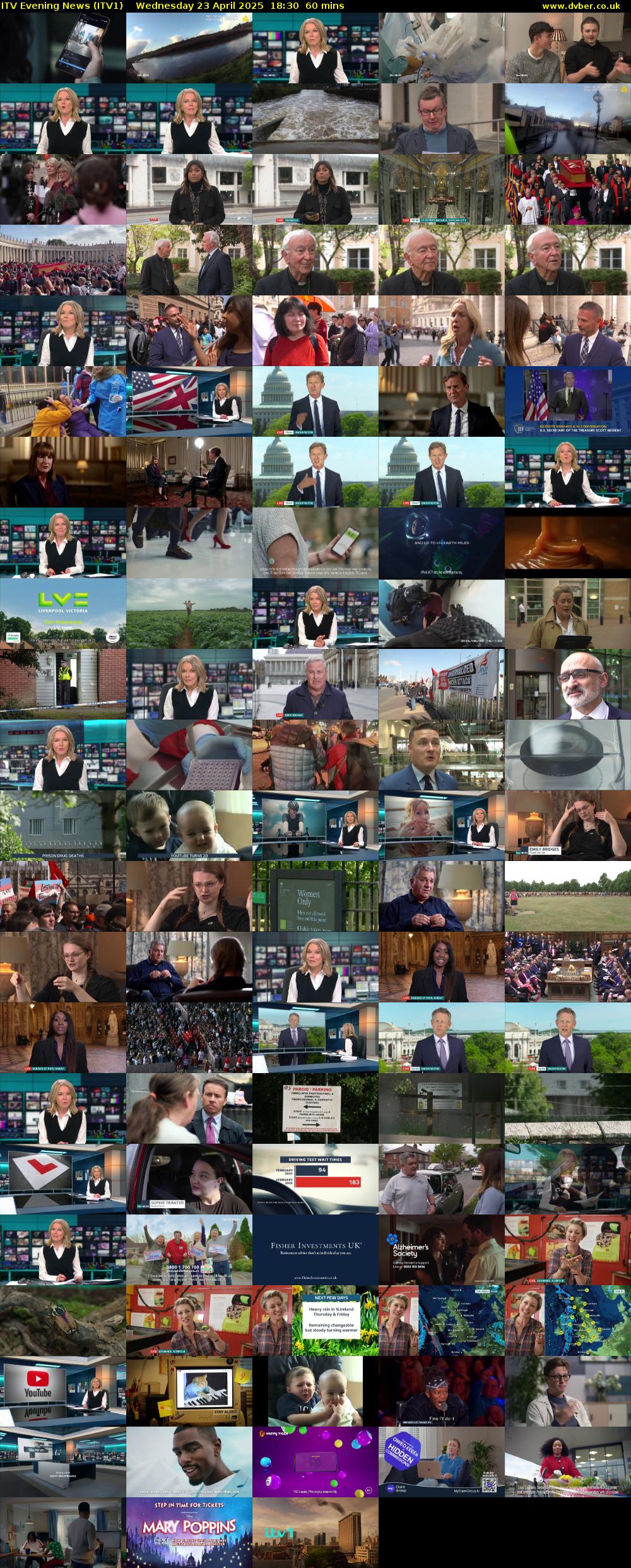 ITV Evening News (ITV1) Wednesday 23 April 2025 18:30 - 19:30