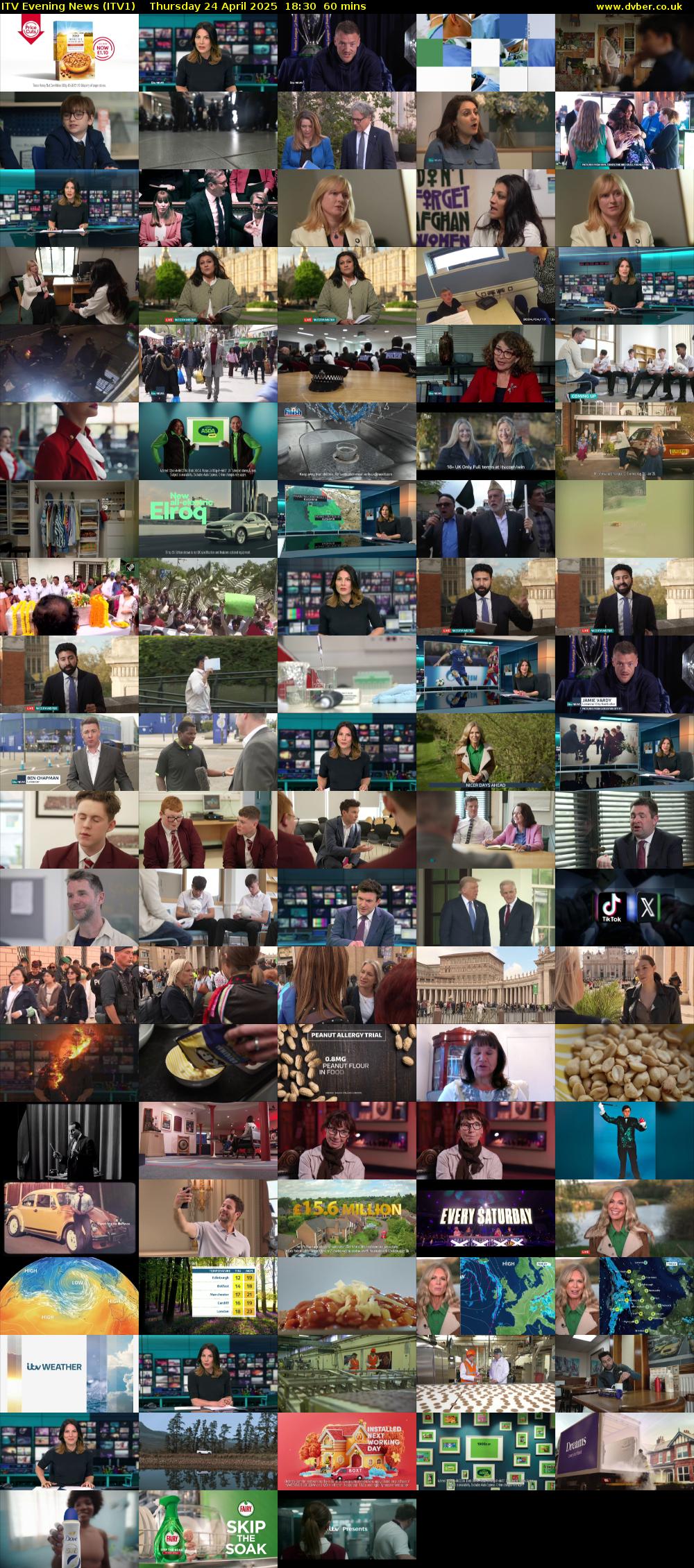 ITV Evening News (ITV1) Thursday 24 April 2025 18:30 - 19:30