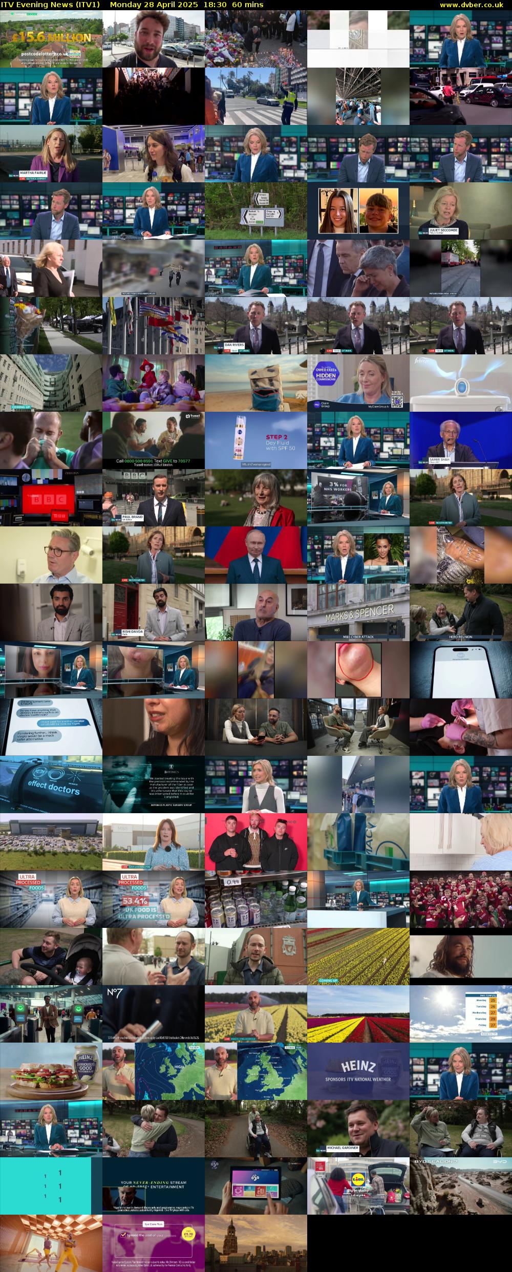 ITV Evening News (ITV1) Monday 28 April 2025 18:30 - 19:30
