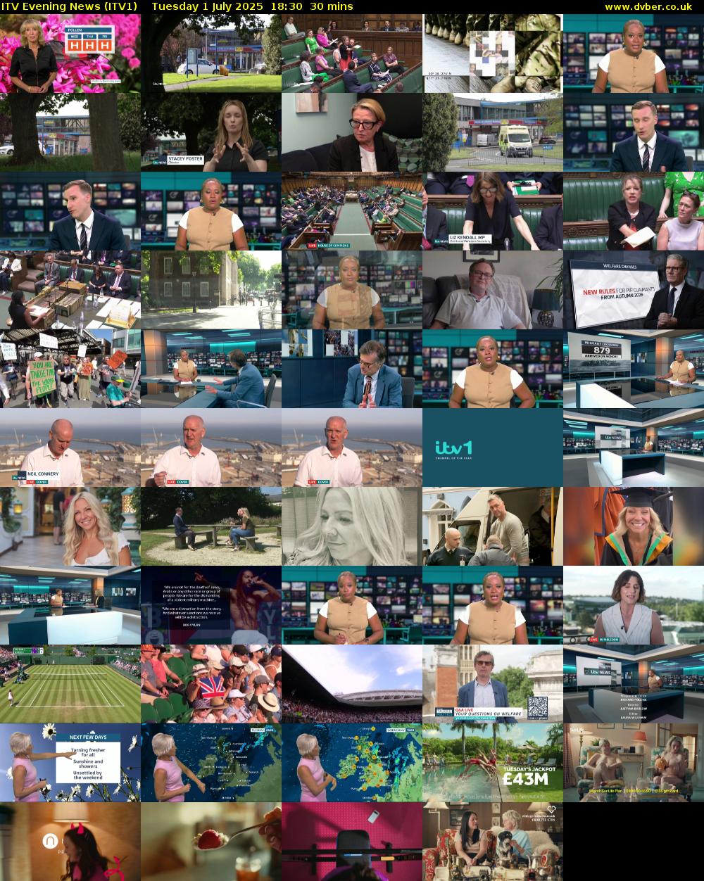 ITV Evening News (ITV1) Tuesday 1 July 2025 18:30 - 19:00