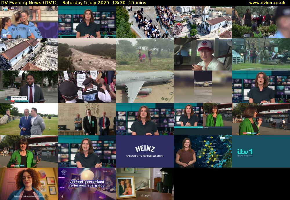 ITV Evening News (ITV1) Saturday 5 July 2025 18:30 - 18:45