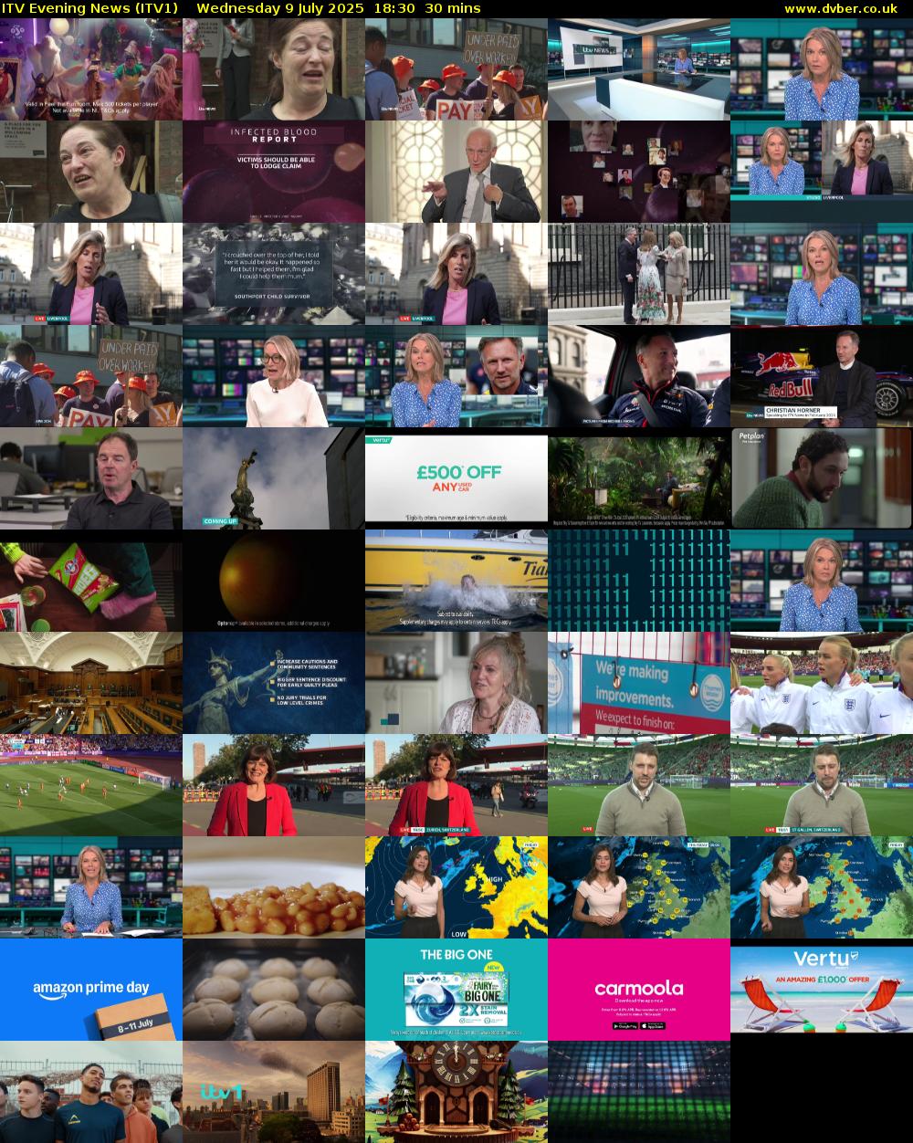 ITV Evening News (ITV1) Wednesday 9 July 2025 18:30 - 19:00
