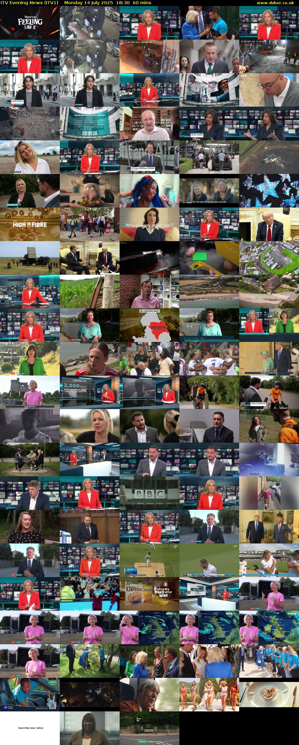 ITV Evening News (ITV1) Monday 14 July 2025 18:30 - 19:30
