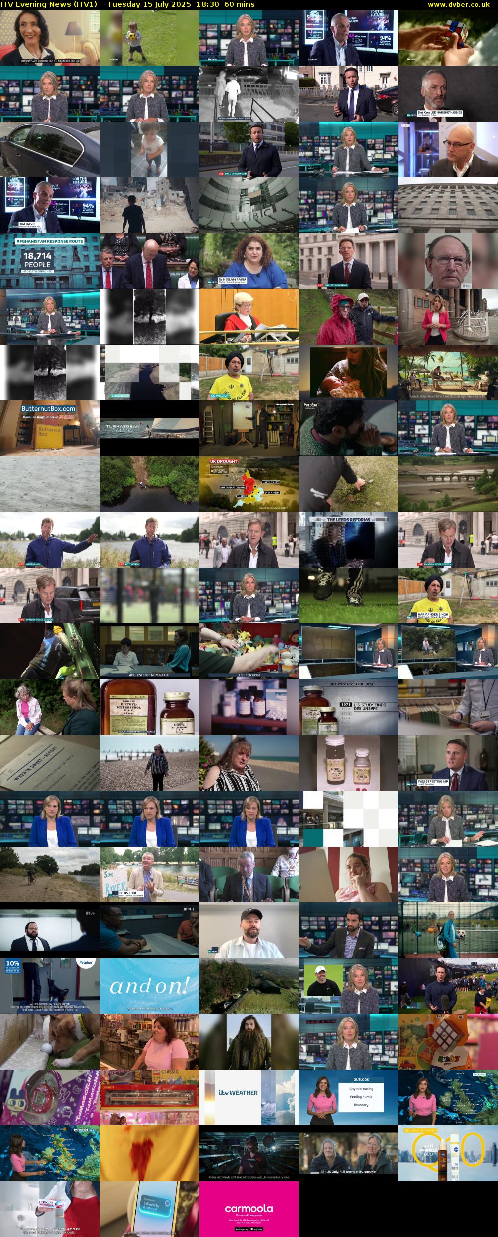 ITV Evening News (ITV1) Tuesday 15 July 2025 18:30 - 19:30
