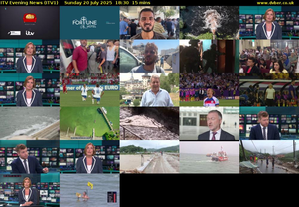 ITV Evening News (ITV1) Sunday 20 July 2025 18:30 - 18:45