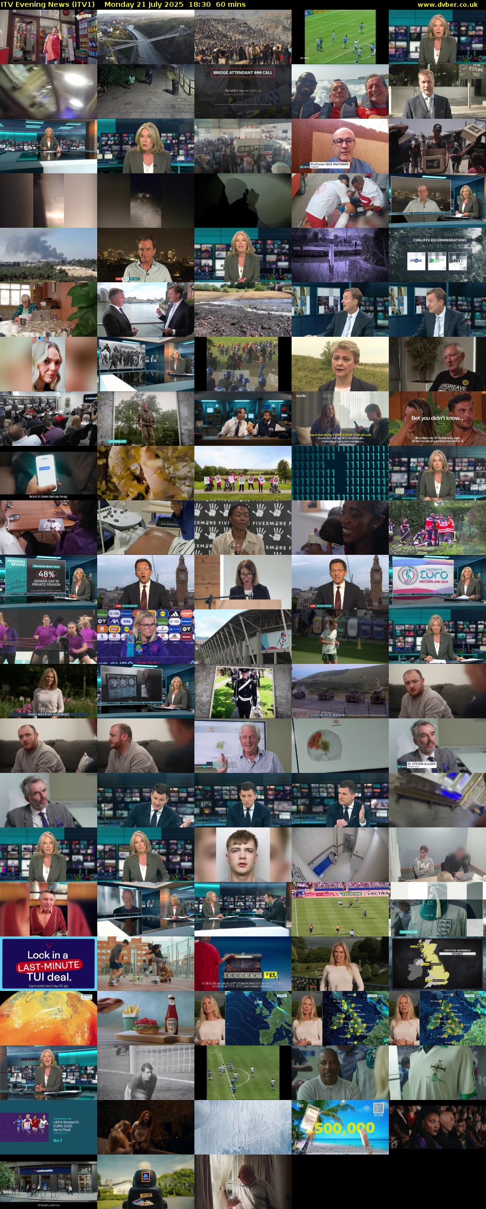 ITV Evening News (ITV1) Monday 21 July 2025 18:30 - 19:30