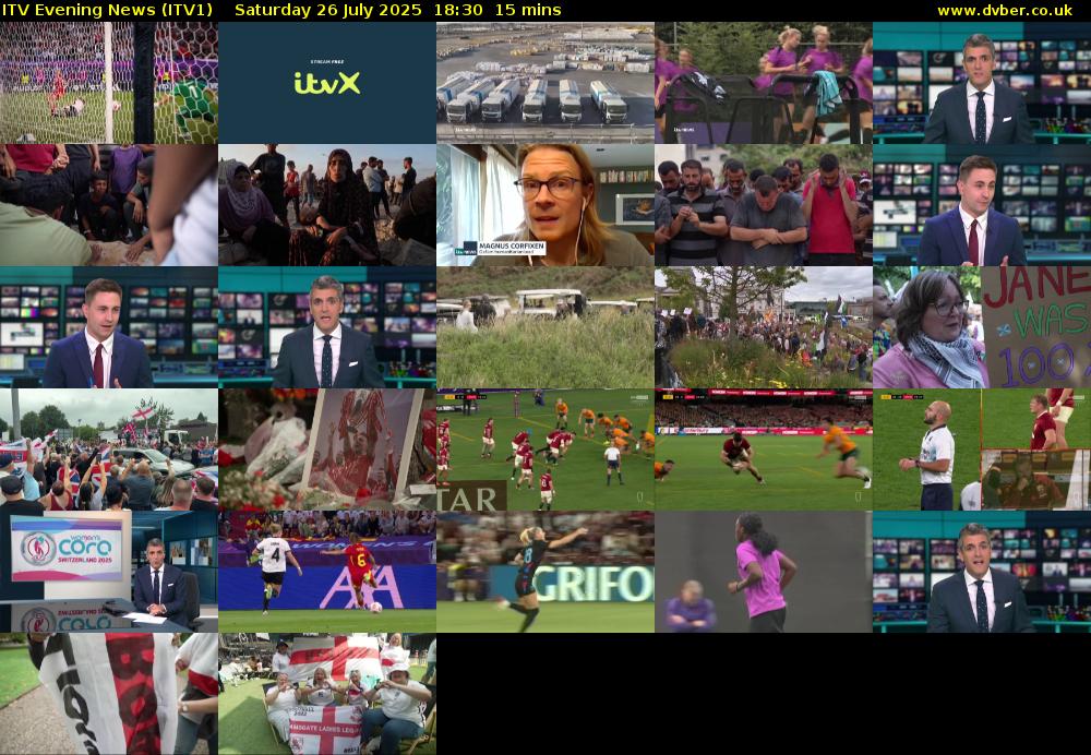 ITV Evening News (ITV1) Saturday 26 July 2025 18:30 - 18:45
