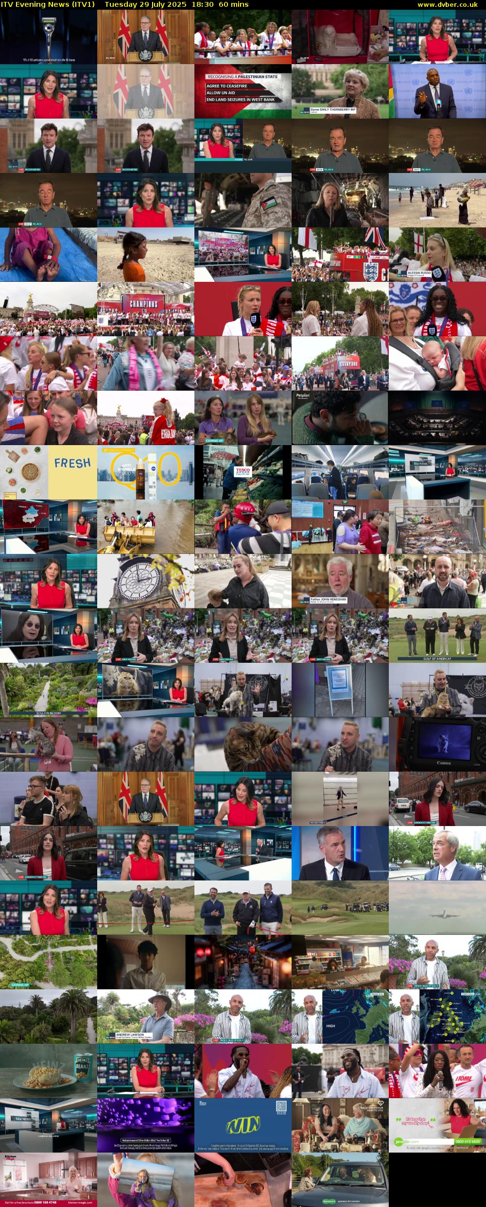ITV Evening News (ITV1) Tuesday 29 July 2025 18:30 - 19:30