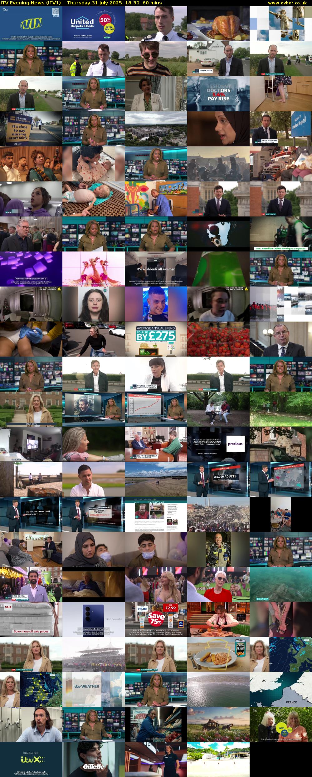 ITV Evening News (ITV1) Thursday 31 July 2025 18:30 - 19:30