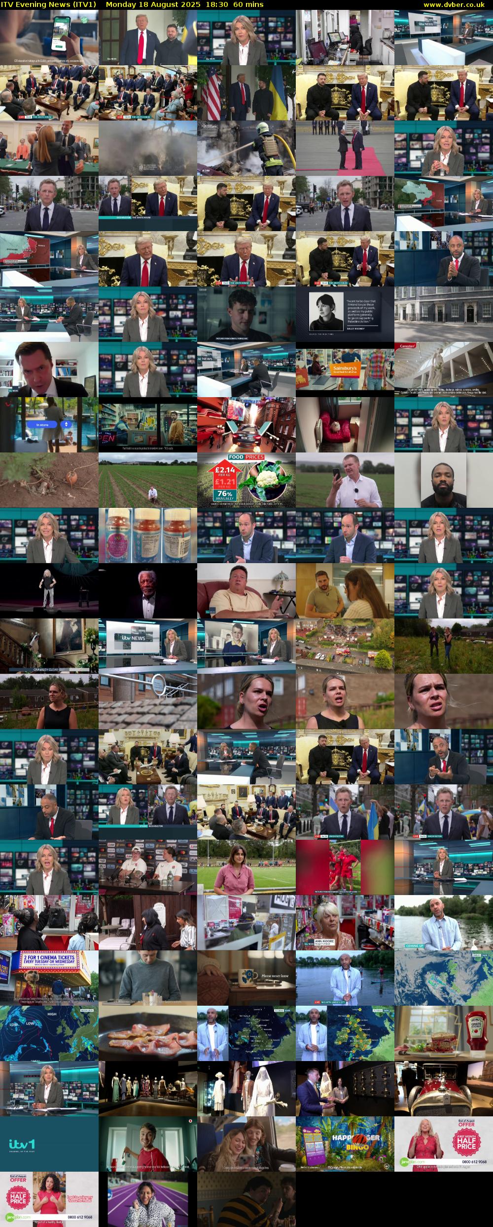 ITV Evening News (ITV1) Monday 18 August 2025 18:30 - 19:30