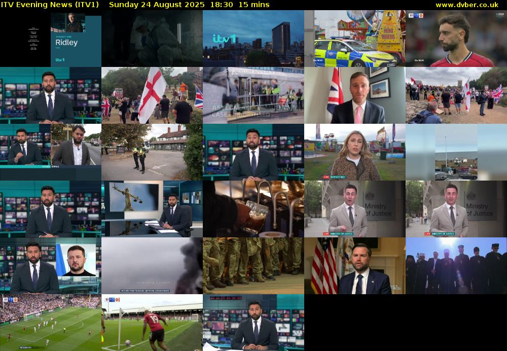 ITV Evening News (ITV1) Sunday 24 August 2025 18:30 - 18:45