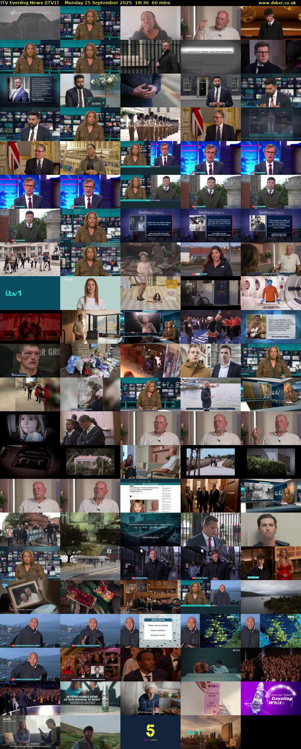 ITV Evening News (ITV1) Monday 15 September 2025 18:30 - 19:30