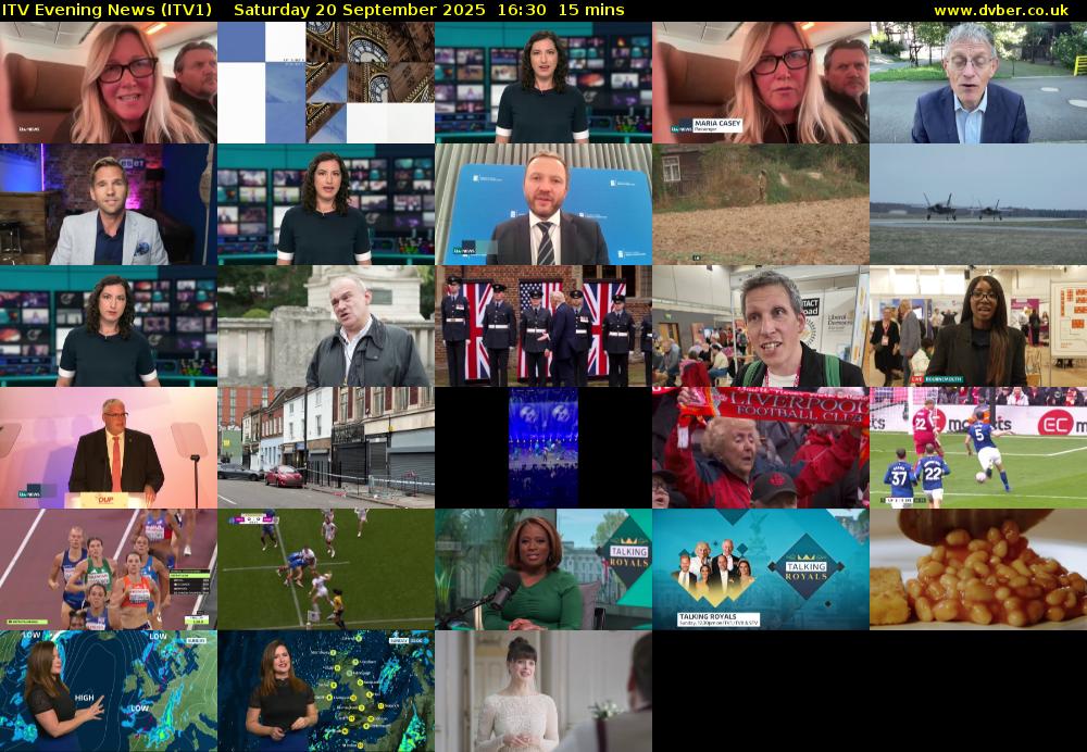 ITV Evening News (ITV1) Saturday 20 September 2025 16:30 - 16:45