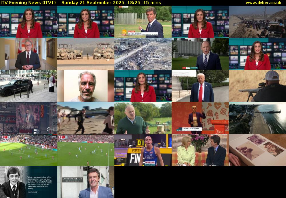 ITV Evening News (ITV1) Sunday 21 September 2025 18:25 - 18:40