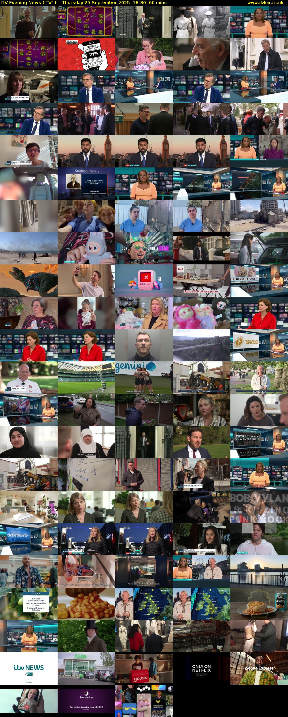 ITV Evening News (ITV1) Thursday 25 September 2025 18:30 - 19:30