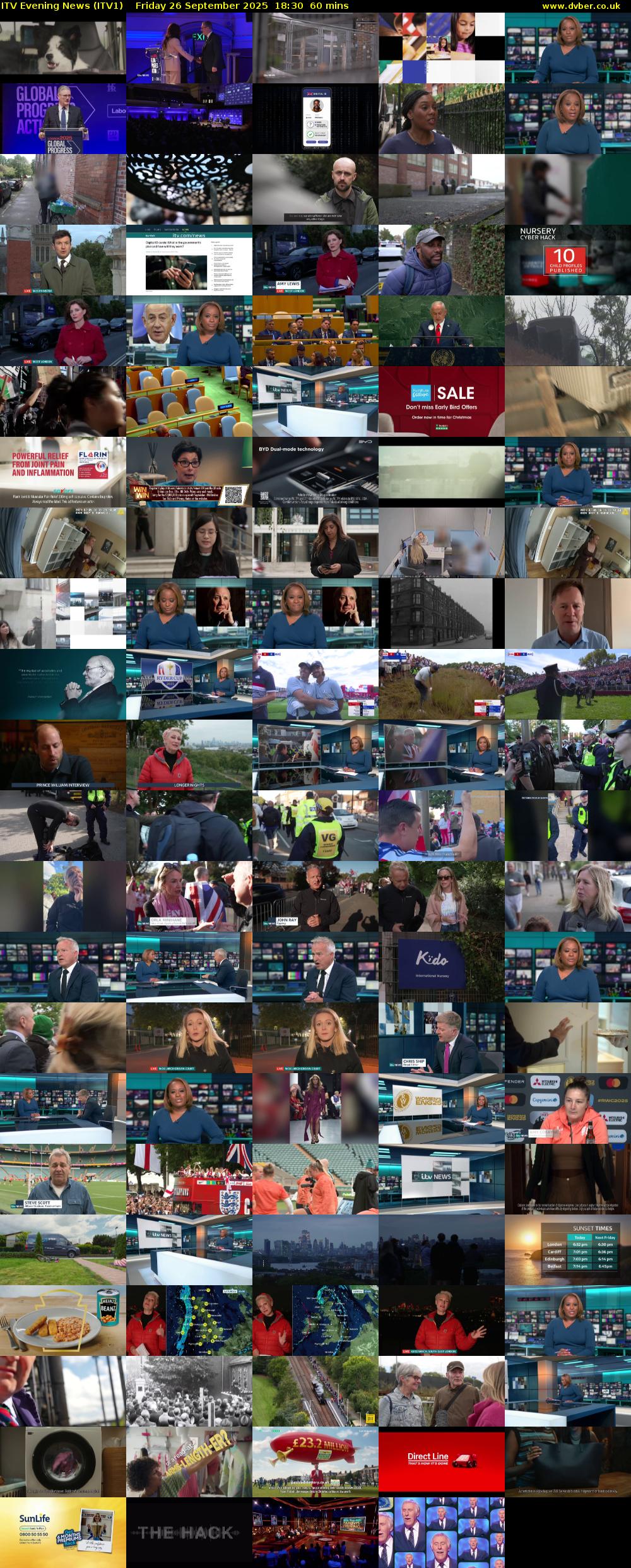 ITV Evening News (ITV1) Friday 26 September 2025 18:30 - 19:30